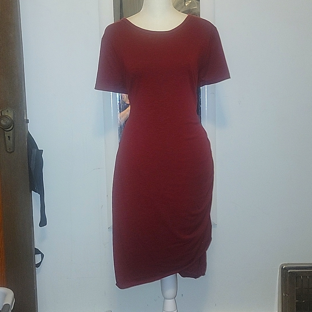 Lined T-Shirt Dress with Side Ruching